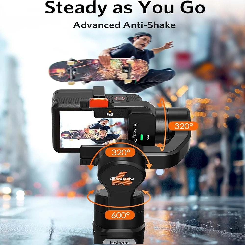 Hohem iSteady Pro4 3-Axis Gimbal Stabilizer Anti-Shake Wireless Control Battery Charger for GoPro hero 13/12/11/10/9/8/7/6