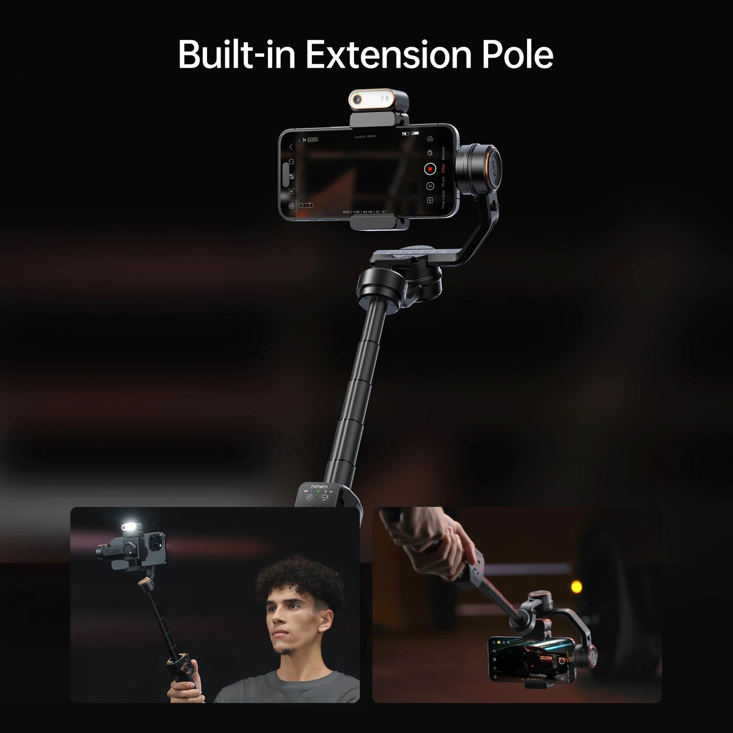 Marveloustoree Hohem official-website isteady М7 Stabilizer Ai Face Tracking 3-Axis Phone Gimbal Built-in Selfie Stick iPhone16/Samsung Gimbal