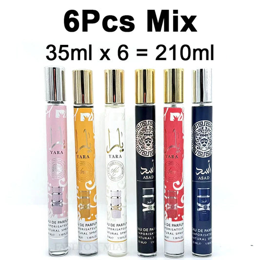 Hot 6 Pcs 35ml Original Lattafa Mix Yara Perfume Women's Man Lasting Fragrance Spray Perfume Yara Candy Moi Tous Asad Fragrance