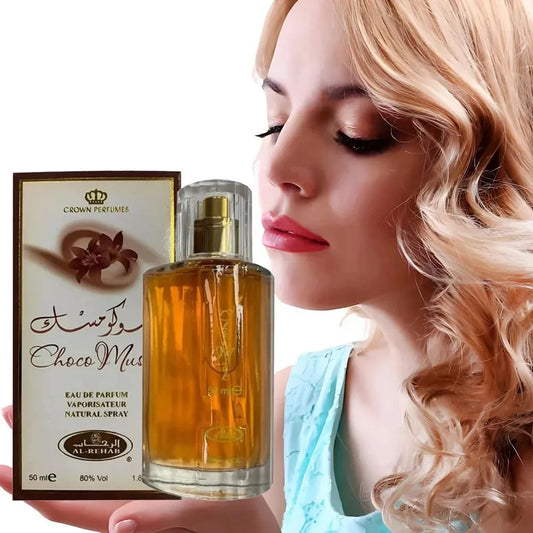 Marveloustoree Hot Sales Al-Rehab Choco Musk Eau de Parfum Spray for Women Arabian Dubai Perfume Cologne Fragrance Luxury Crown Perfumes 50ml