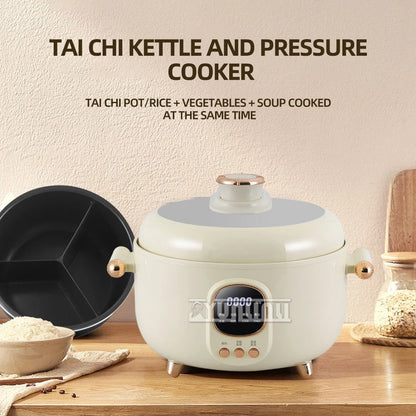 Household Electric Rice Cooker Multifunctional  Intelligence Pressure Cooker Three-compartment Hot Pot Non Stick Cooking Pot