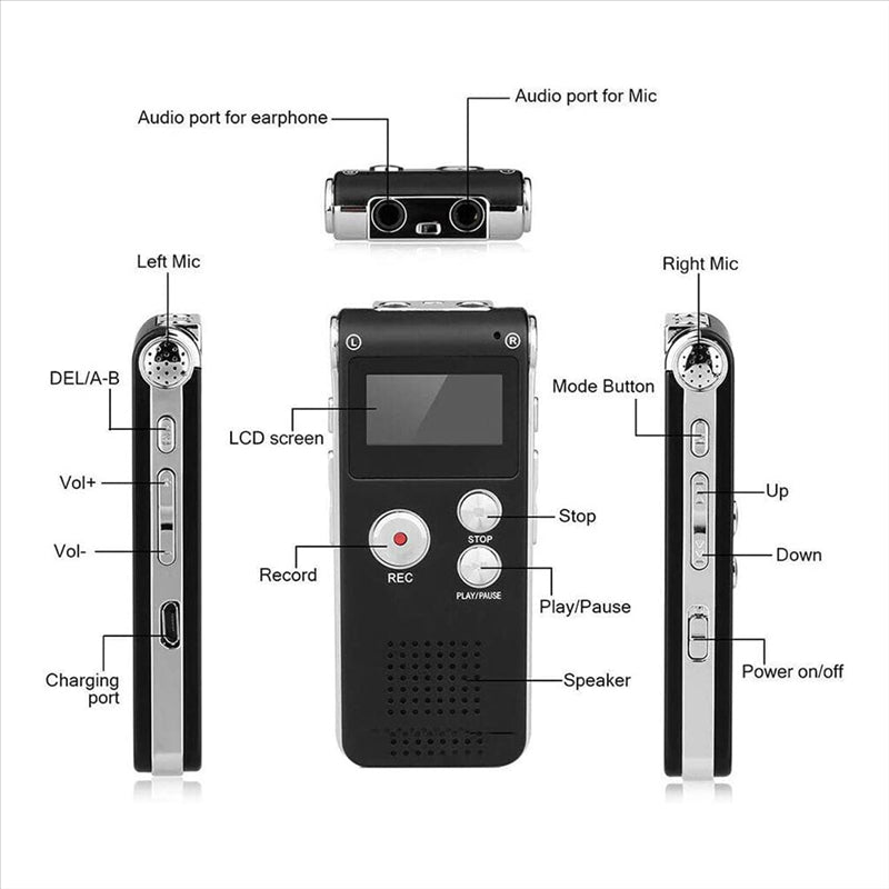 Paranormal Equipment Digital EVP Voice Activated Recorder USB US 8GB Black