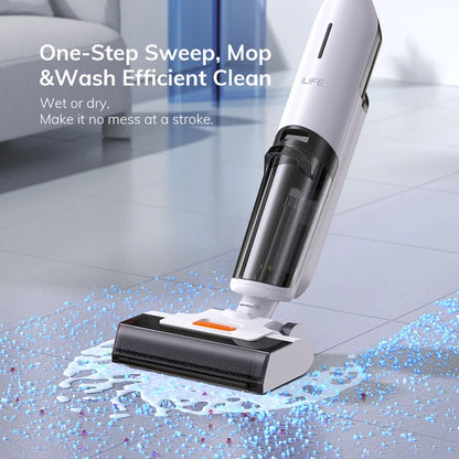 ILIFE W90 Cordless Wireless Wet Dry Cleaning Smart Washing Mop Robot,5500Pa Suction,1 Min Self Cleaning,Large Dual Water Tank