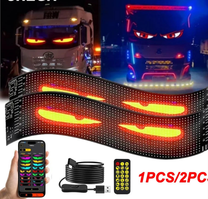 Marveloustoree smart light.wow Eyes Car LED Logo APP LED Matrix Pixel Panel Night Light DIY Programmable Flexible LED Display for Car Truck Accessorie