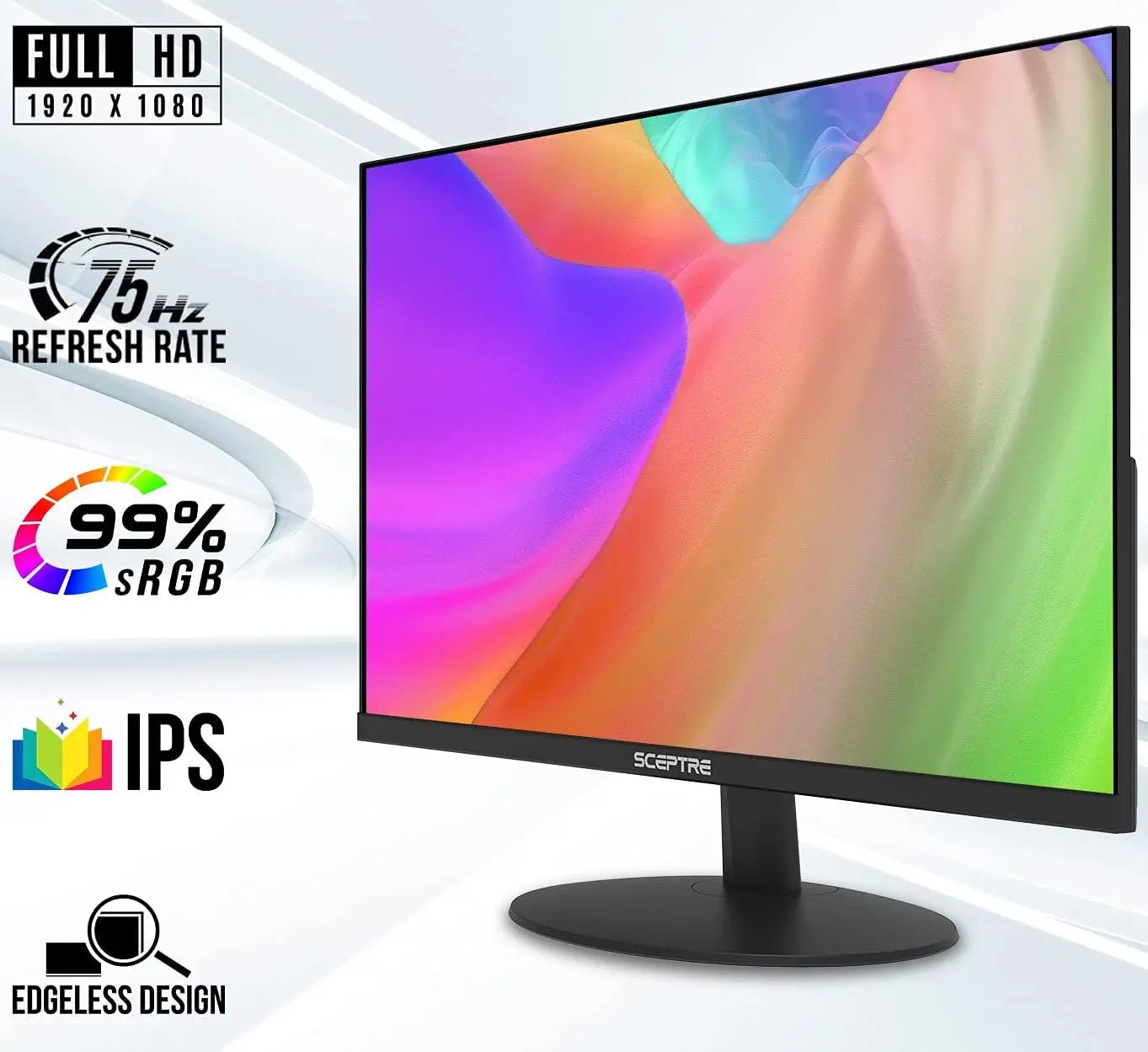 IPS 24-Inch Business Computer Monitor 1080p 75Hz with VGA Build-in Speakers, Machine Black (E248W-FPT)