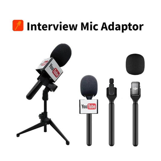 Interview mic adapter Microphone handheld adopter Mic Handle Adoptor cold shoe clip mini clip for DJI MIC 2/Boya Link/MOMA Lark - MarvelouStoree