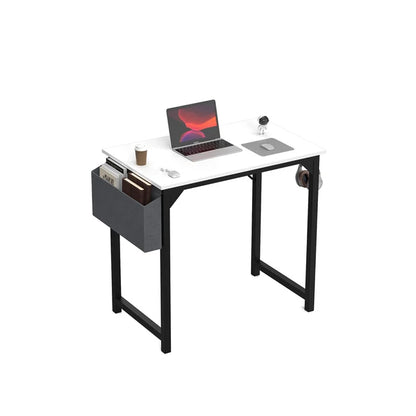 Marveloustoree Computer Desk Writing Study Office Gaming Table Modern Simple Style Compact with Side Bag Headphone Hook Easy Assembly