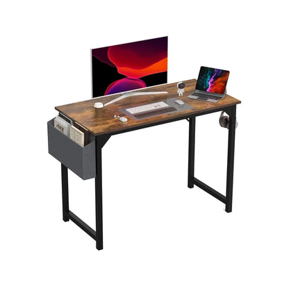 Marveloustoree Computer Desk Writing Study Office Gaming Table Modern Simple Style Compact with Side Bag Headphone Hook Easy Assembly