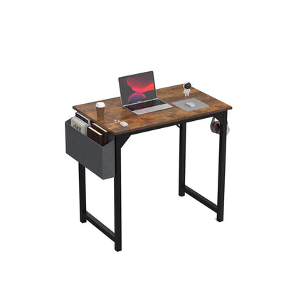 Marveloustoree Computer Desk Writing Study Office Gaming Table Modern Simple Style Compact with Side Bag Headphone Hook Easy Assembly