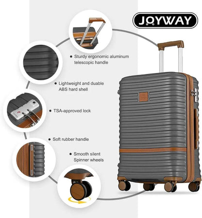 Joyway Luggage Set 3 Piece Suitcase Sets with Spinner Wheel,Hardside Expandable Travel Laggage with TSA Lock (20/24/28) - MarvelouStoree