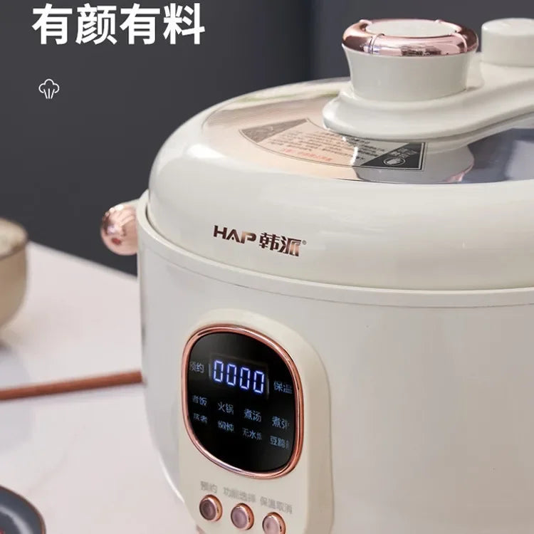 Marveloustoree Smart fast cooker three-grid inner tank electric pressure cooker household rice cooker double-grid multi-functional electric hot pot Yuanya