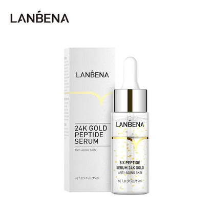 LANBENA Hyaluronic Acid Vitamin C Six Peptide Pore and Acne Treatment Serum Deep Hydration Brighten Skin Anti-Aging Essence