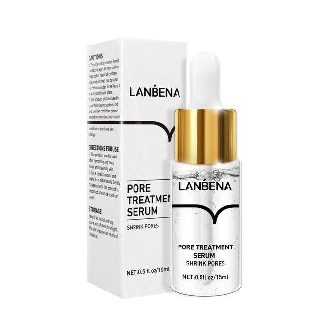 LANBENA Hyaluronic Acid Vitamin C Six Peptide Pore and Acne Treatment Serum Deep Hydration Brighten Skin Anti-Aging Essence