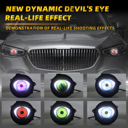 Marveloustoree LED Dynamic Car Headlights 12-36V Car Demon Eye Headlight Remote Control Car Devil Eyes Headlight Retrofit Kit Auto Accessories