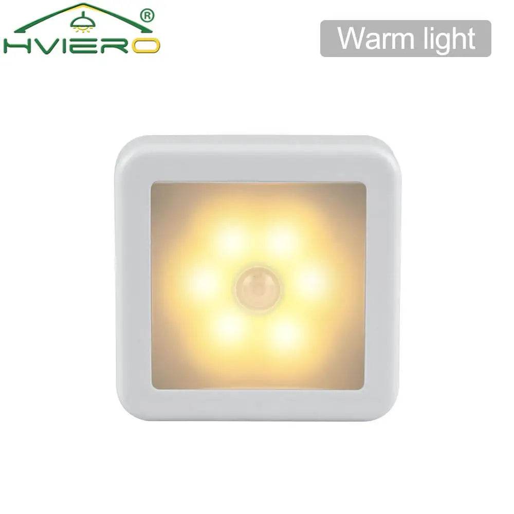 LED Night Light Smart Motion Sensor Battery USB Charging Operated Bedside Lamp Living Room Hallway Pathway Toilet Home Lighting - MarvelouStoree