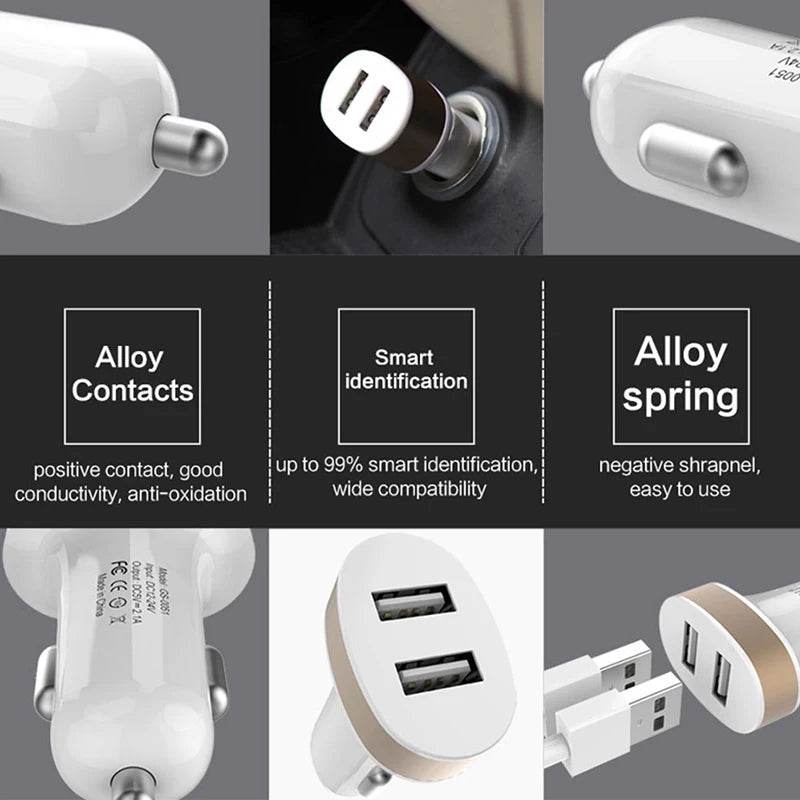 USB Car Charger For Phone 5V 2.1 A Mobile Phone Charger For iPhone Fast USB Charger Adapter - MarvelouStoree