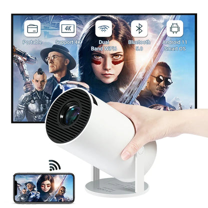 LYNCAST Mini HY300 4K Android 11 Projector Dual Wifi6 200ANSI Allwinner H713 BT5.0 1280*720P Home Cinema Outdoor Smart Project