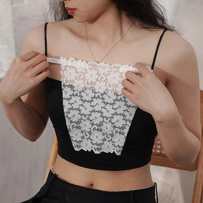 Lace Cleavage Cover Up Women Camisole Elastic Band Easy Clip-On Camisole Bras Insert Wrapped Chest Protection Covering Tube Top - MarvelouStoree