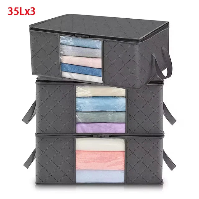 Large Capacity Clothes Storage Bag Foldable Blanket Storage Bags Storage Containers for Organizing Bedroom Closet Clothing