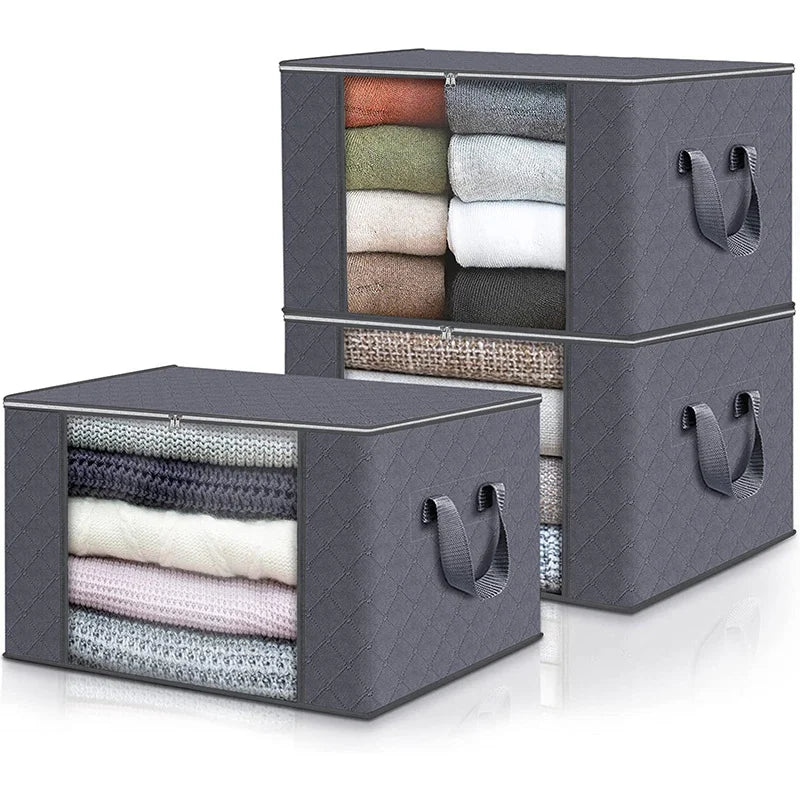 Large Capacity Clothes Storage Bag Foldable Blanket Storage Bags Storage Containers for Organizing Bedroom Closet Clothing