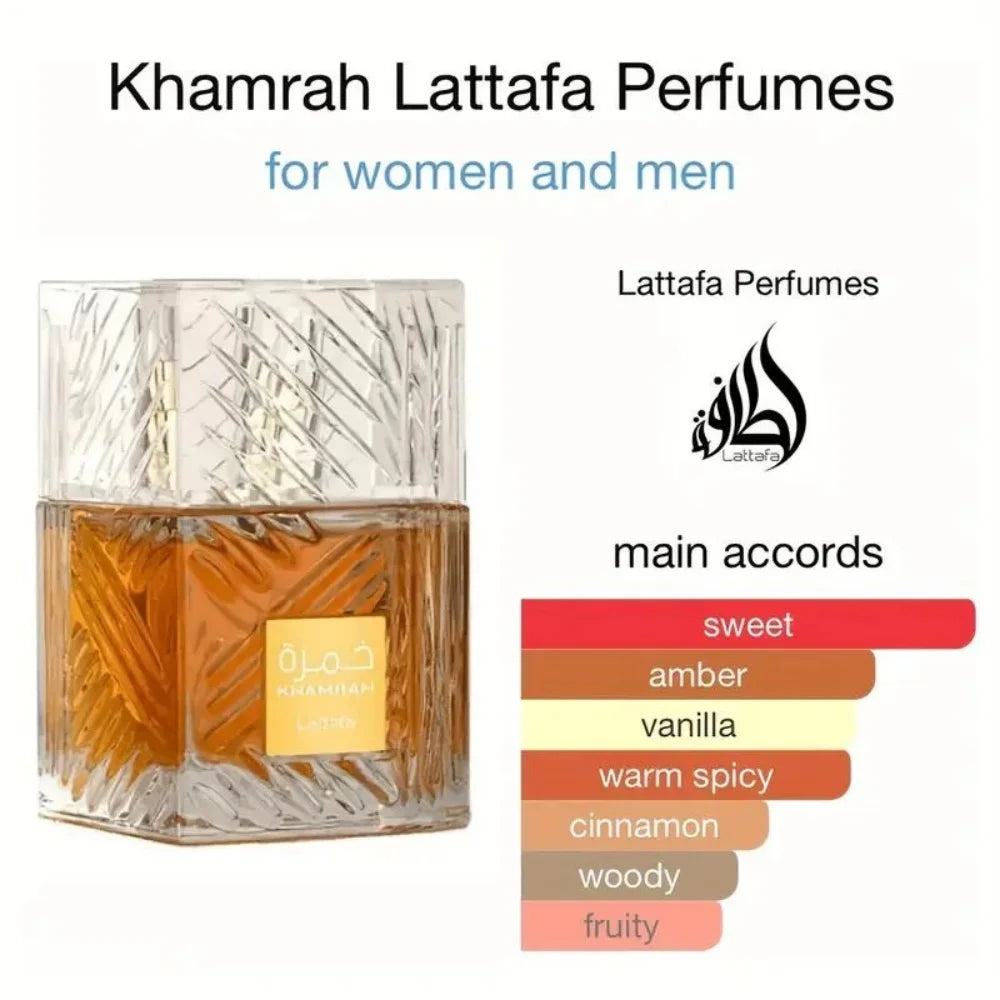 Marveloustoree Lattafa-Khameah Unisex Perfume Spray 3.4 Oz Elegant Spicy Fragrance With Warm Notes Of Vanilla And Amber Wood Christmas Gift