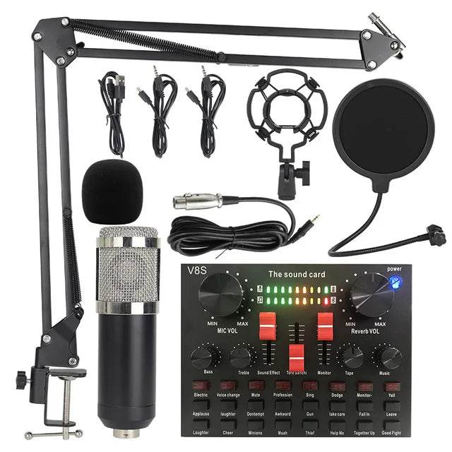 Likheung V8S+800 Audio Mixer with Voice changer,Podcast Mixer,Sound Card for Phone Gaming Karaoke Studio Live Streaming Podcast - MarvelouStoree