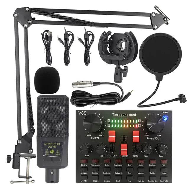 Likheung V8S+800 Audio Mixer with Voice changer,Podcast Mixer,Sound Card for Phone Gaming Karaoke Studio Live Streaming Podcast - MarvelouStoree