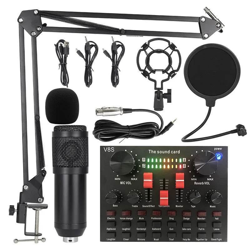 Likheung V8S+800 Audio Mixer with Voice changer,Podcast Mixer,Sound Card for Phone Gaming Karaoke Studio Live Streaming Podcast - MarvelouStoree