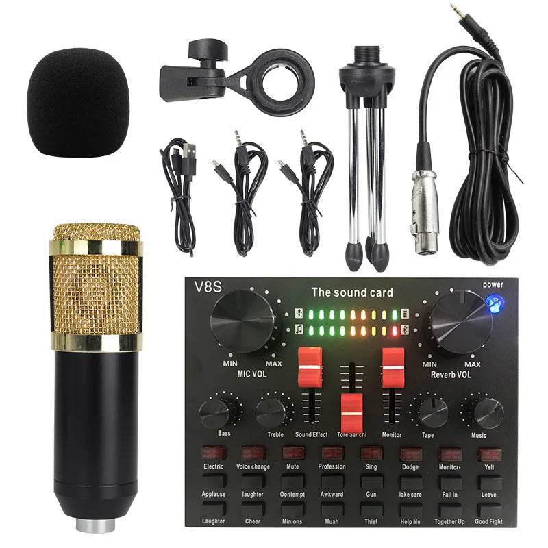 Likheung V8S+800 Audio Mixer with Voice changer,Podcast Mixer,Sound Card for Phone Gaming Karaoke Studio Live Streaming Podcast - MarvelouStoree