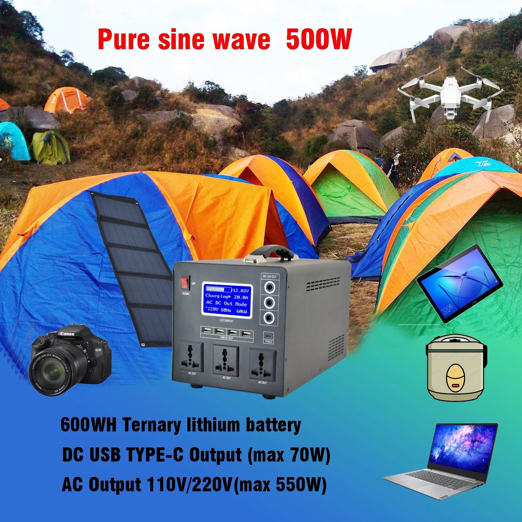 Lithium Battery Power Bank Station 110v 220v AC Portable Solar Generator Price - MarvelouStoree