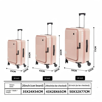 Luggage 3 piece Sets Front Opening Lid Large Size Suitcase 20"24"28 inch Travel Bag Luggage Carry-on Trolley Case Suitcases