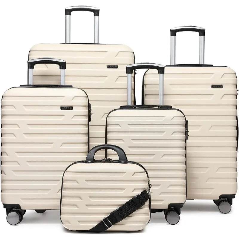 Luggage 5 Piece Sets, Expandable Luggage Sets Clearance, Suitcases with Spinner Wheels, Hard Shell Luggage Carry - MarvelouStoree