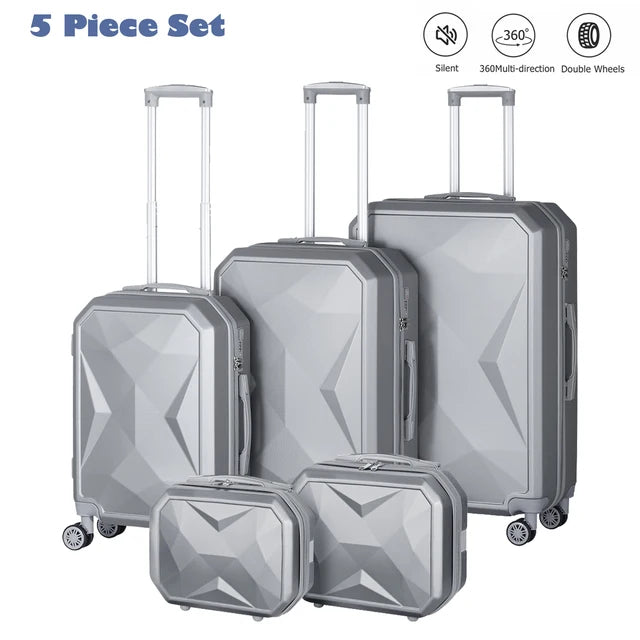 Luggage Set 5Pieces Hard Shell Suitcase Set Family Travel Luggage Suit Business Travel Boarding Luggage With TSA Lock