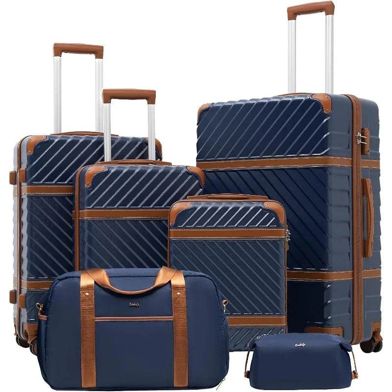 Luggage Set Suitcase Carry On Luggage PC Hardshell Luggage TSA Lock Spinner Wheels Telescopic Handle - MarvelouStoree