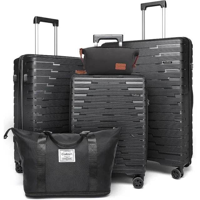 Luggage Sets 5 Piece, Suitcases with Wheels, PP Hard Case Luggage with Upgraded Shock-absorbing Spinner Wheel&TSA Lock - MarvelouStoree