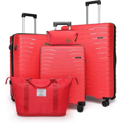 Luggage Sets 5 Piece, Suitcases with Wheels, PP Hard Case Luggage with Upgraded Shock-absorbing Spinner Wheel&TSA Lock - MarvelouStoree