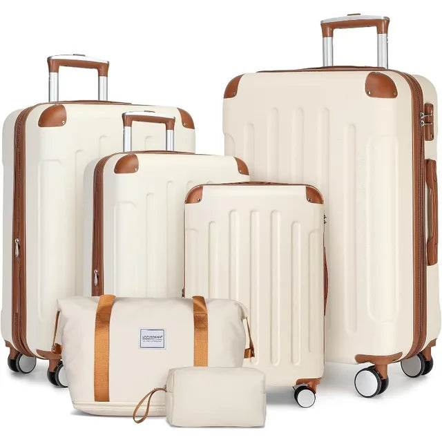 Luggage Sets 6 Piece, Expandable Luggage Set Clearance for Women, Suitcases with Wheels, Hardside Hard Shell Travel Luggage - MarvelouStoree