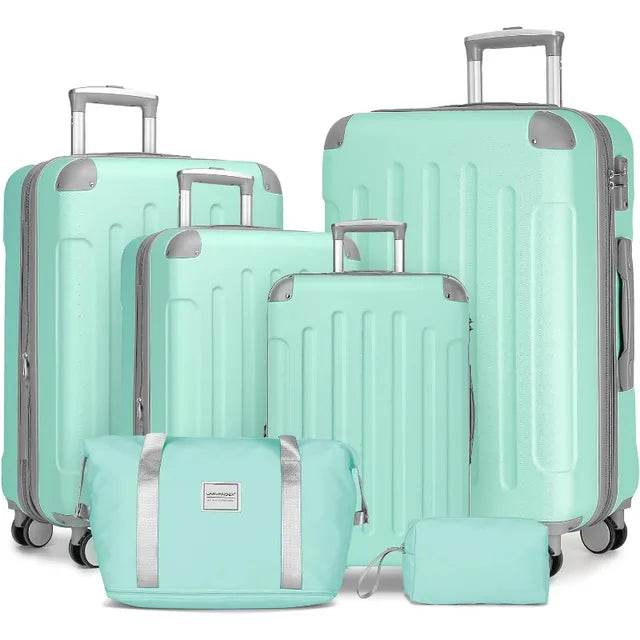 Luggage Sets 6 Piece, Expandable Luggage Set Clearance for Women, Suitcases with Wheels, Hardside Hard Shell Travel Luggage - MarvelouStoree