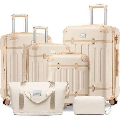 Luggage Sets 6 Piece, Expandable Luggage Set Clearance for Women, Suitcases with Wheels, Hardside Hard Shell Travel Luggage - MarvelouStoree