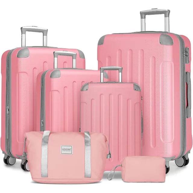 Luggage Sets 6 Piece, Expandable Luggage Set Clearance for Women, Suitcases with Wheels, Hardside Hard Shell Travel Luggage - MarvelouStoree