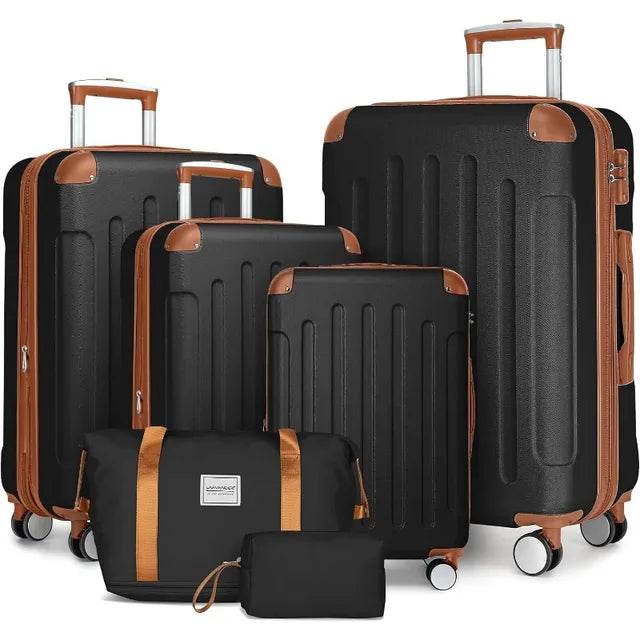 Luggage Sets 6 Piece, Expandable Luggage Set Clearance for Women, Suitcases with Wheels, Hardside Hard Shell Travel Luggage - MarvelouStoree