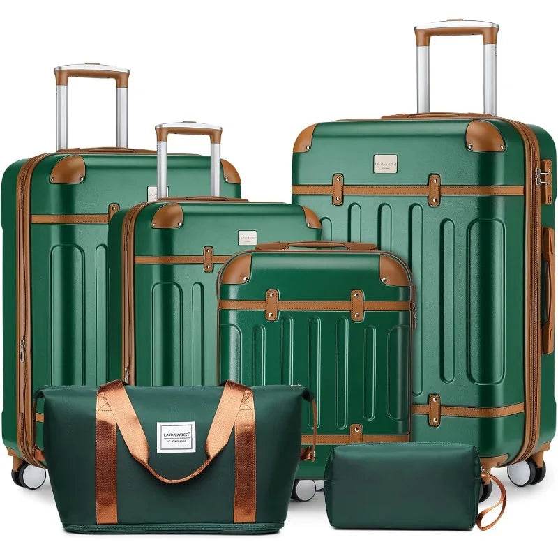 Luggage Sets 6 Piece, Expandable Luggage Set Clearance for Women, Suitcases with Wheels, Hardside Hard Shell Travel Luggage - MarvelouStoree