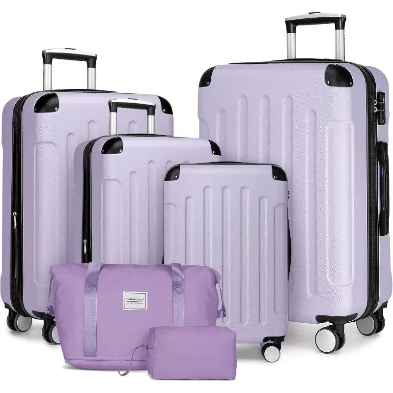 Luggage Sets 6 Piece, Expandable Luggage Set Clearance for Women, Suitcases with Wheels, Hardside Hard Shell Travel Luggage - MarvelouStoree