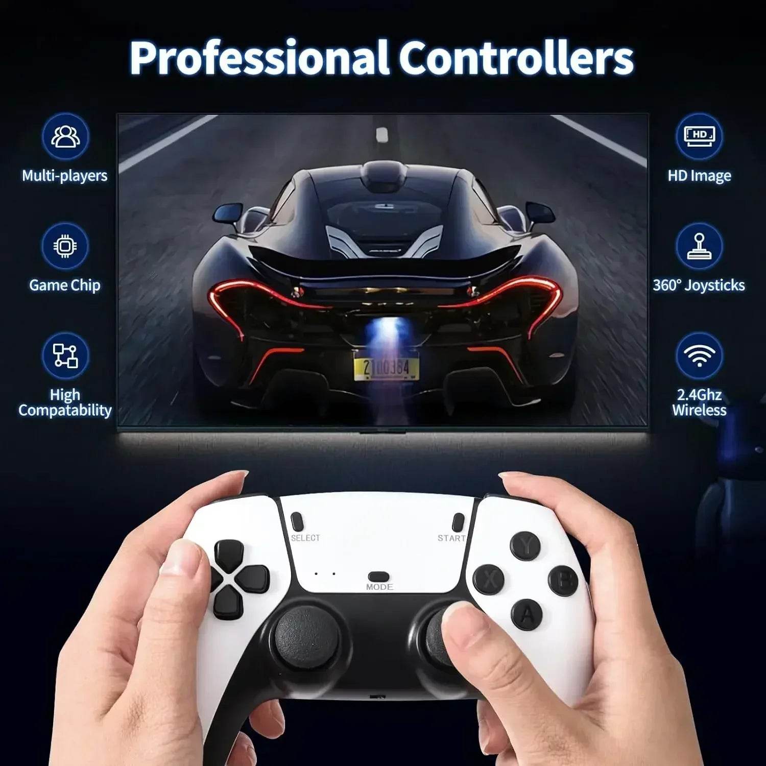 MarveloustoreeM15 Game Stick Mini TV Handheld Game Classic 4K Retro Game Wireless Controllers HD Output Gaming Consola for PS1 Arcade - MarvelouStoree