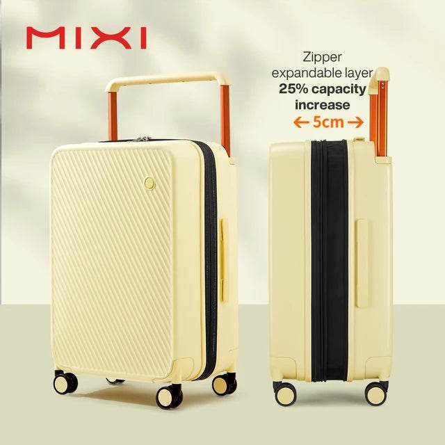 MIXI Expandable Carry On Luggage Lightweight Large Capacity Wide Handle PC Travel Suitcases Spinner Wheels TSA Lock 20 24 Inch - MarvelouStoree