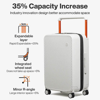 MIXI Expandable Carry On Luggage Lightweight Large Capacity Wide Handle PC Travel Suitcases Spinner Wheels TSA Lock 20 24 Inch - MarvelouStoree