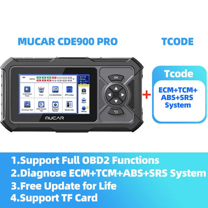 MUCAR CDE900 PRO OBD2 Scanner Diagnostic Scan Tool All System OBDII Car Code Reader for Vehicle 32G Free Update Diagnostic Tools