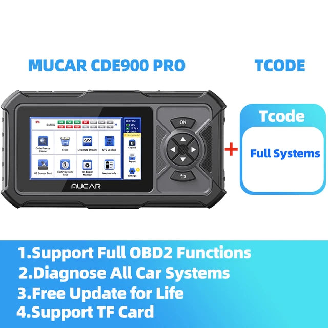 MUCAR CDE900 PRO OBD2 Scanner Diagnostic Scan Tool All System OBDII Car Code Reader for Vehicle 32G Free Update Diagnostic Tools