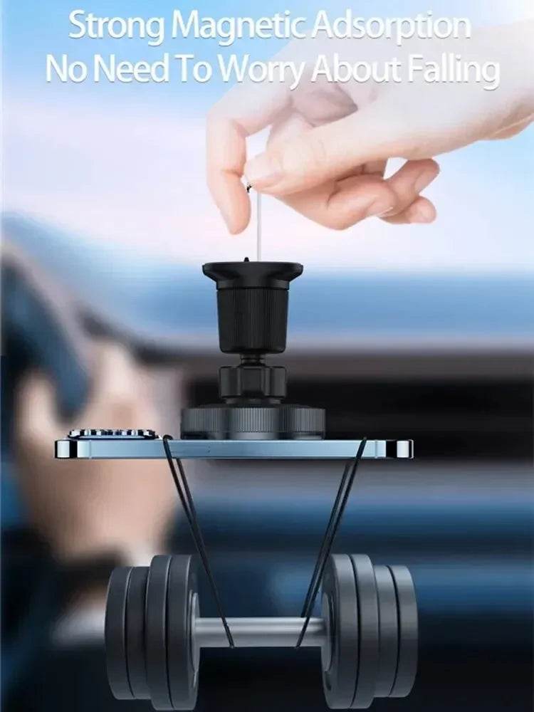 Magnetic Wireless Car Charger LED Light Mobile Phone Holder Mount Magnet Fast Charging Station for iPhone 16 15 14 13 12 Pro Max - MarvelouStoree