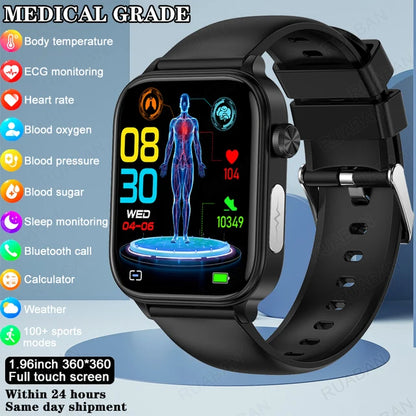 Smart Medical Grade Smart Watch men 2024 New Blood Lipid Uric Acid Bluetooth Call Monitor SOS Watches Sport Health Smartwatch WoMen